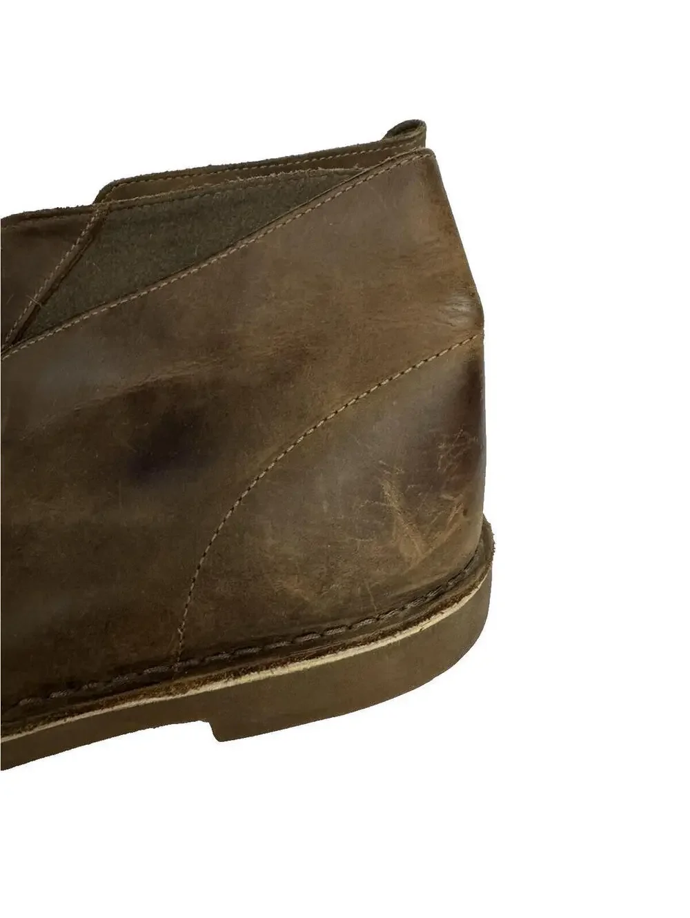 (RC) Clarks Desert Trek Brown Leather Chukka Boots Men 11M Distressed Casual